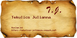 Tekulics Julianna névjegykártya